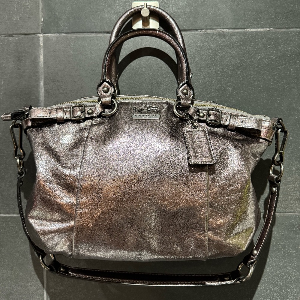 Coach Vintage Metallic Silver Three Way Bag Crossbody Handbag and Shoulder Bag